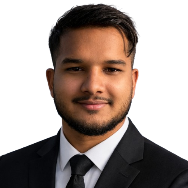 Sugam Dangal in professional attire